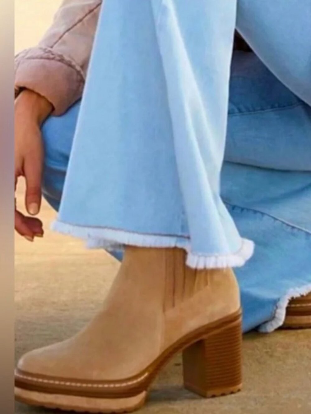 Steve Madden Searches Sand Suede Boots Women's Size 8.5
